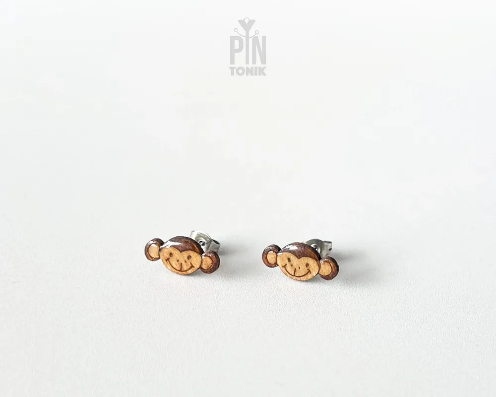 Bijoux - Boucles d'oreilles singe funky - Bijoux animaux originaux - Cadeaux insolites pour un 30e anniversaire ou à glisser dans une chaussette de Noël - PINTONIK