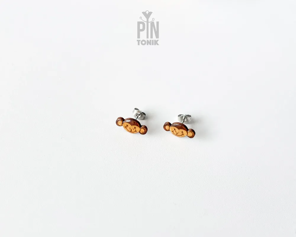 Bijoux - Boucles d'oreilles singe funky - Bijoux animaux originaux - Cadeaux insolites pour un 30e anniversaire ou à glisser dans une chaussette de Noël - PINTONIK