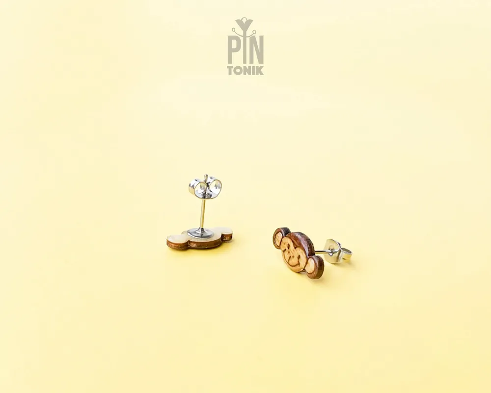 Bijoux - Boucles d'oreilles singe funky - Bijoux animaux originaux - Cadeaux insolites pour un 30e anniversaire ou à glisser dans une chaussette de Noël - PINTONIK