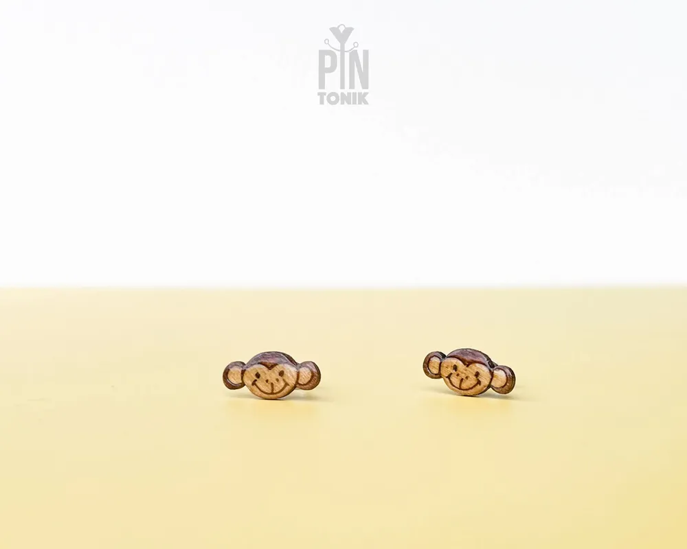Bijoux - Boucles d'oreilles singe funky - Bijoux animaux originaux - Cadeaux insolites pour un 30e anniversaire ou à glisser dans une chaussette de Noël - PINTONIK