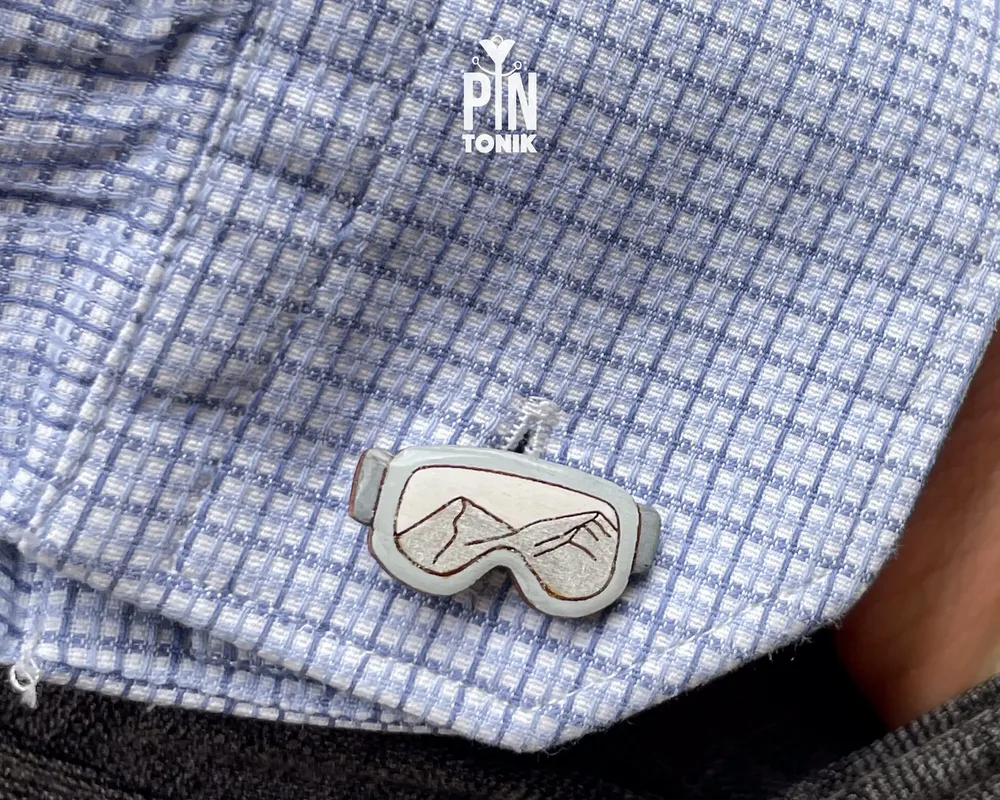 Bijoux - Boutons de manchette Masque de ski - Cadeaux de snowboard - Boutons de manchette pour marié lors d'un mariage d'hiver - PINTONIK