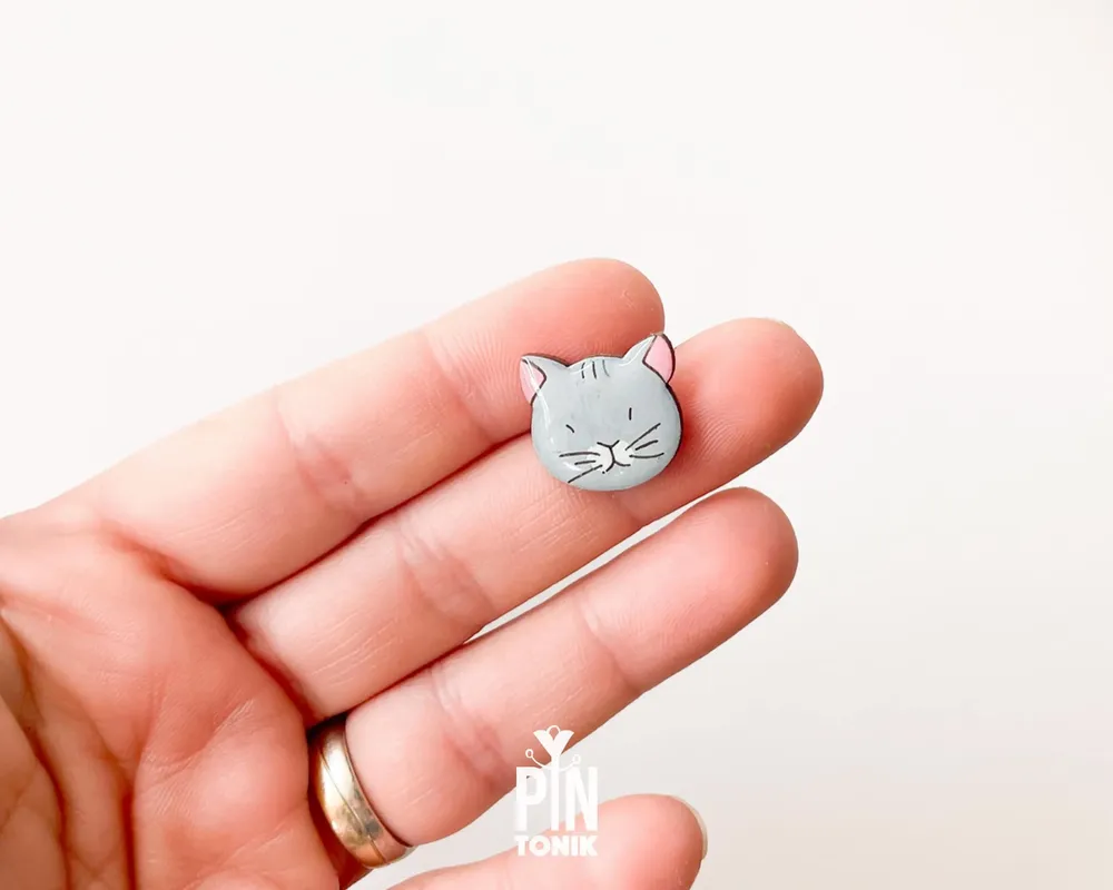 Bijoux - Épingle collier chat - Broche animal en bois pour sacs - PINTONIK