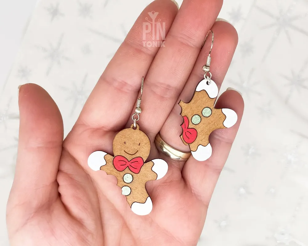 Bijoux - Boucles d'oreilles Bonhomme en pain d'épice - Bijoux de Noël amusants - PINTONIK