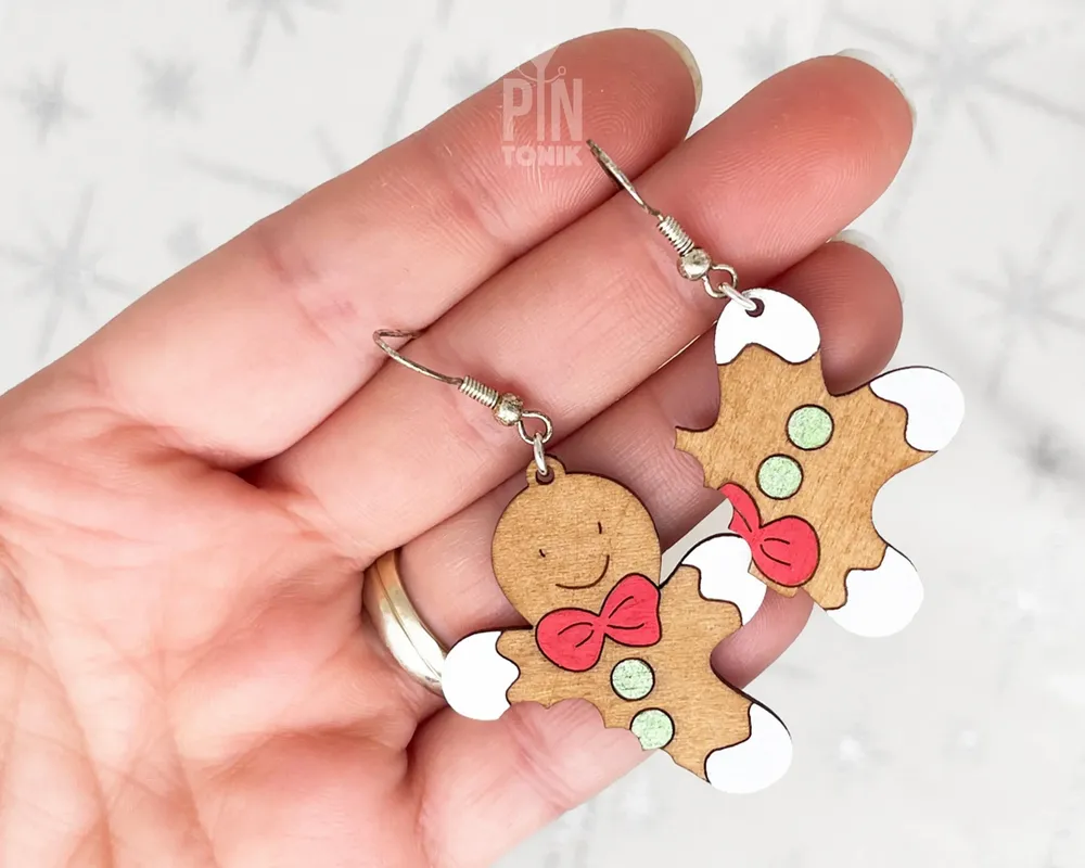 Bijoux - Boucles d'oreilles Bonhomme en pain d'épice - Bijoux de Noël amusants - PINTONIK