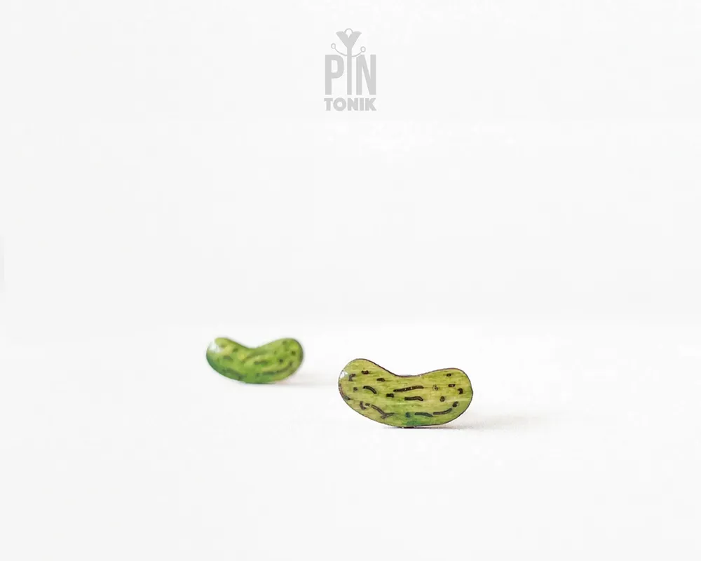 Jewelry - Pickle Jewelry - Pickles Stud Earrings - Funny Food Earrings - PINTONIK