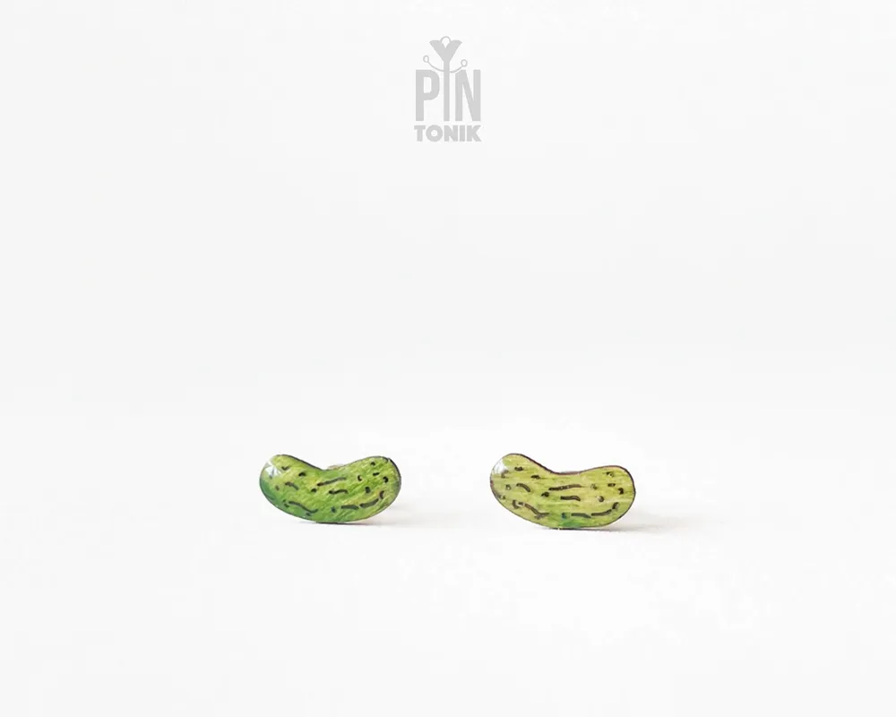 Jewelry - Pickle Jewelry - Pickles Stud Earrings - Funny Food Earrings - PINTONIK
