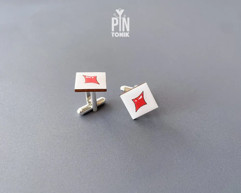 Jewelry - Ace of Spades Cufflinks - Hand-Painted Wooden Poker Cufflinks - PINTONIK