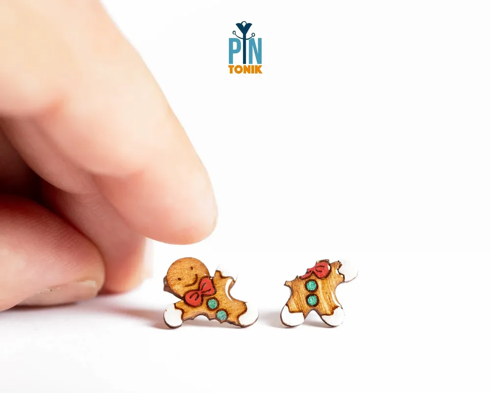 Jewelry - Gingerbread Man Earrings - Quirky Christmas Jewelry - Mismatched Earrings - Funny Secret Santa Gift - PINTONIK