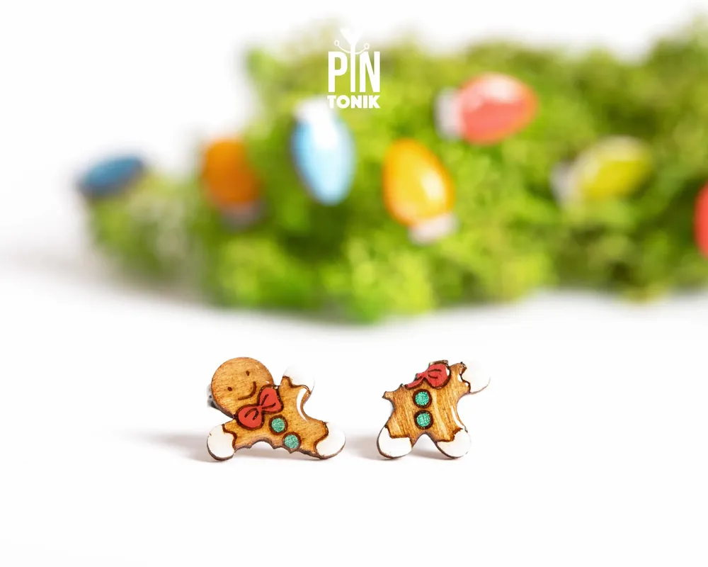 Jewelry - Gingerbread Man Earrings - Quirky Christmas Jewelry - Mismatched Earrings - Funny Secret Santa Gift - PINTONIK