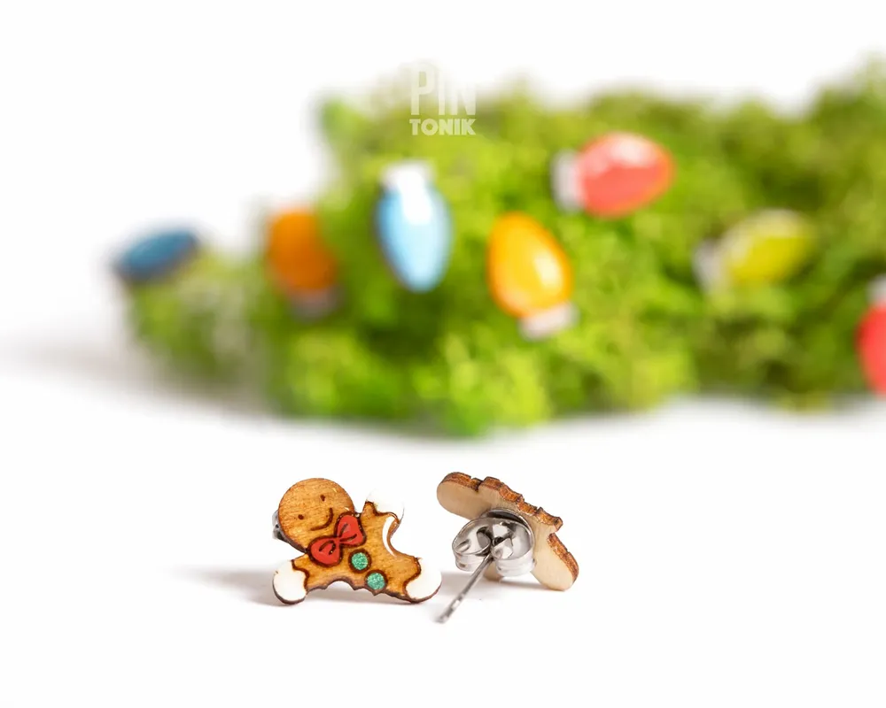 Jewelry - Gingerbread Man Earrings - Quirky Christmas Jewelry - Mismatched Earrings - Funny Secret Santa Gift - PINTONIK