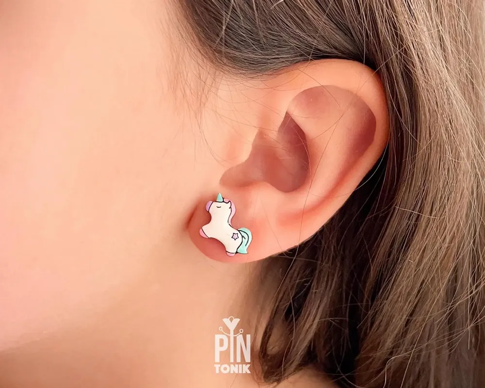 Bijoux - Boucles d'oreilles licorne - Accessoires de cosplay licorne pour Halloween - Bijoux d'oreilles délicats et fantaisistes - PINTONIK