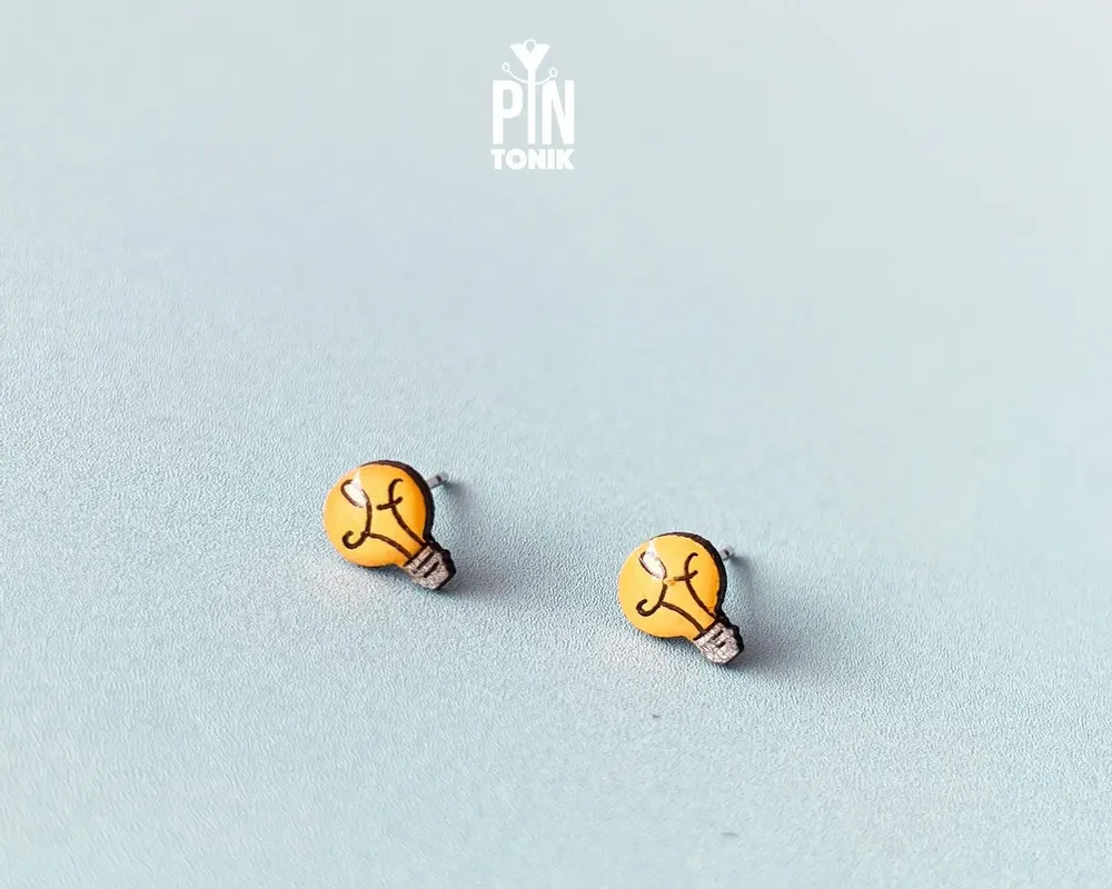 Bijoux - Boucles d'oreilles mini ampoules - Bijoux scientifiques geek - Cadeau amusant pour électricien - Accessoire ampoule « Bright Idea » - PINTONIK