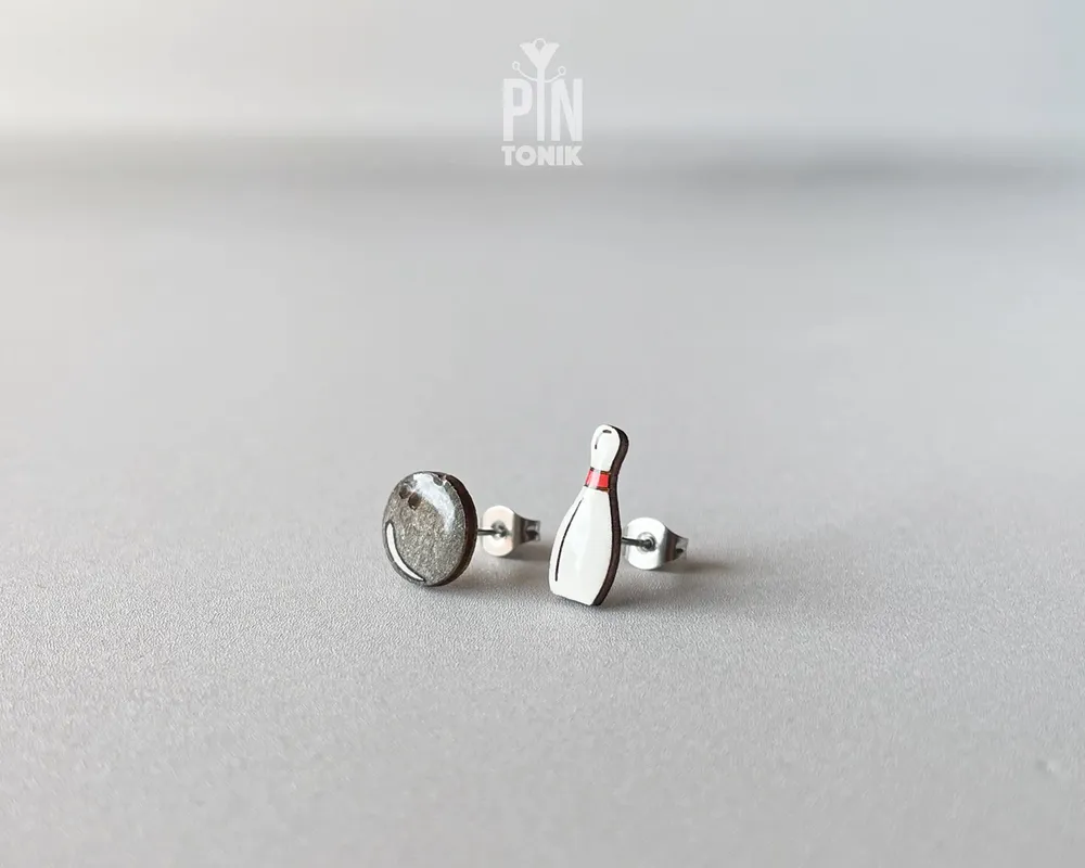 Bijoux - Boucles d'oreilles Bowling - Boule et quille dépareillées - Cadeau sportif - PINTONIK