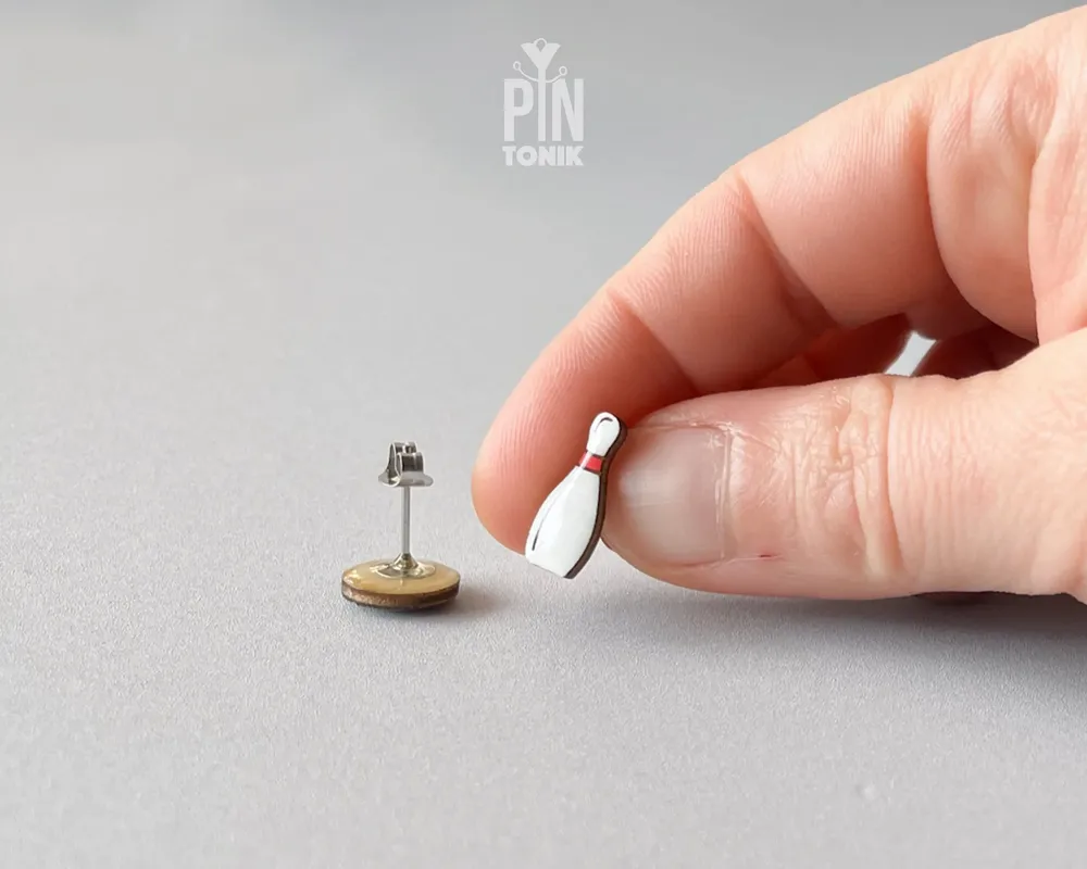 Bijoux - Boucles d'oreilles Bowling - Boule et quille dépareillées - Cadeau sportif - PINTONIK