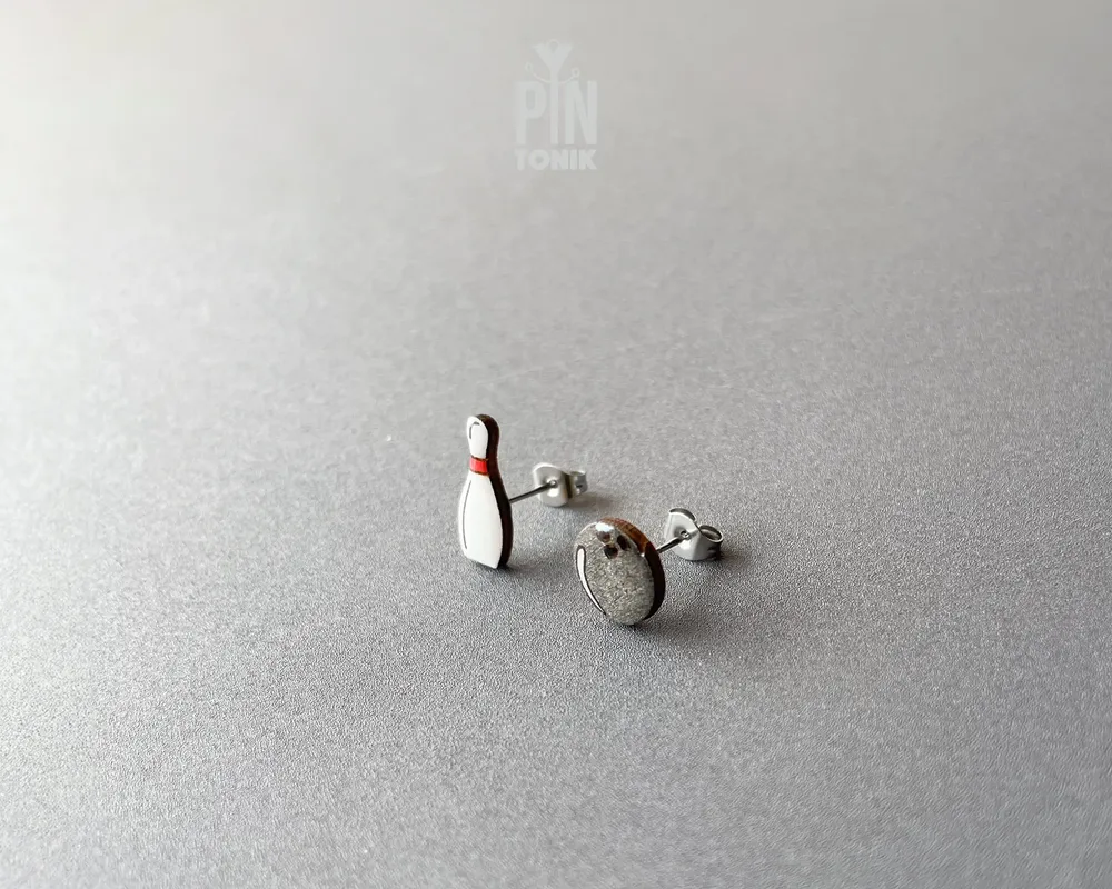 Bijoux - Boucles d'oreilles Bowling - Boule et quille dépareillées - Cadeau sportif - PINTONIK