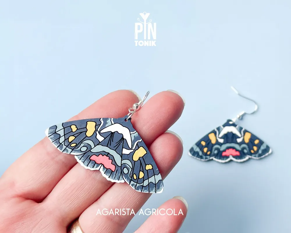 Bijoux - Boucles d'oreilles papillon Joseph's Coat - Bijoux Fairycore en argent sterling - PINTONIK