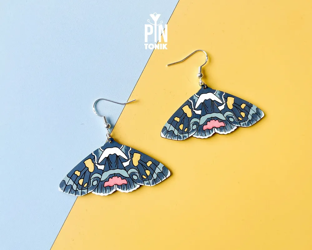 Bijoux - Boucles d'oreilles papillon Joseph's Coat - Bijoux Fairycore en argent sterling - PINTONIK