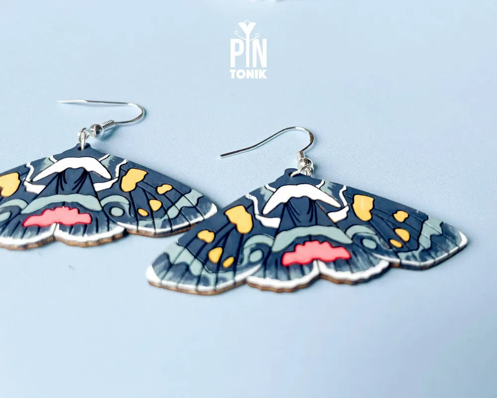 Bijoux - Boucles d'oreilles papillon Joseph's Coat - Bijoux Fairycore en argent sterling - PINTONIK