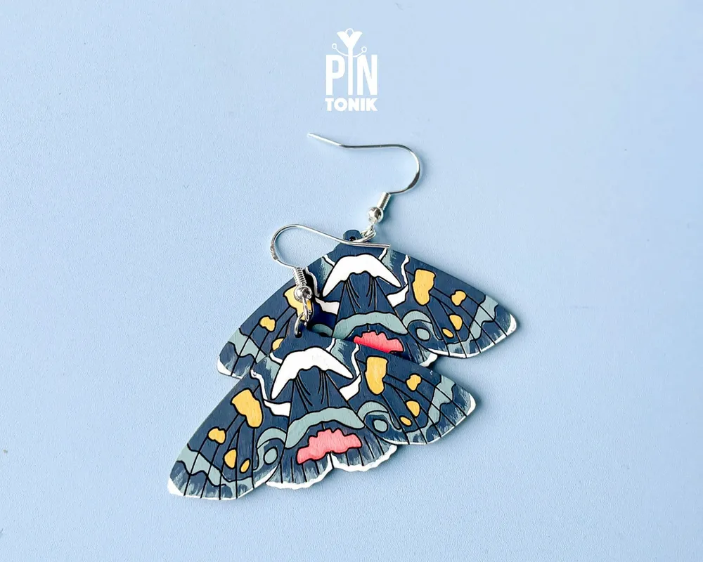 Bijoux - Boucles d'oreilles papillon Joseph's Coat - Bijoux Fairycore en argent sterling - PINTONIK