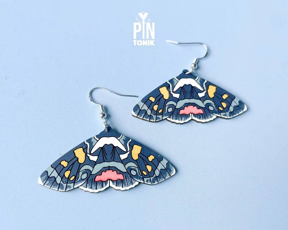 Bijoux - Boucles d'oreilles papillon Joseph's Coat - Bijoux Fairycore en argent sterling - PINTONIK