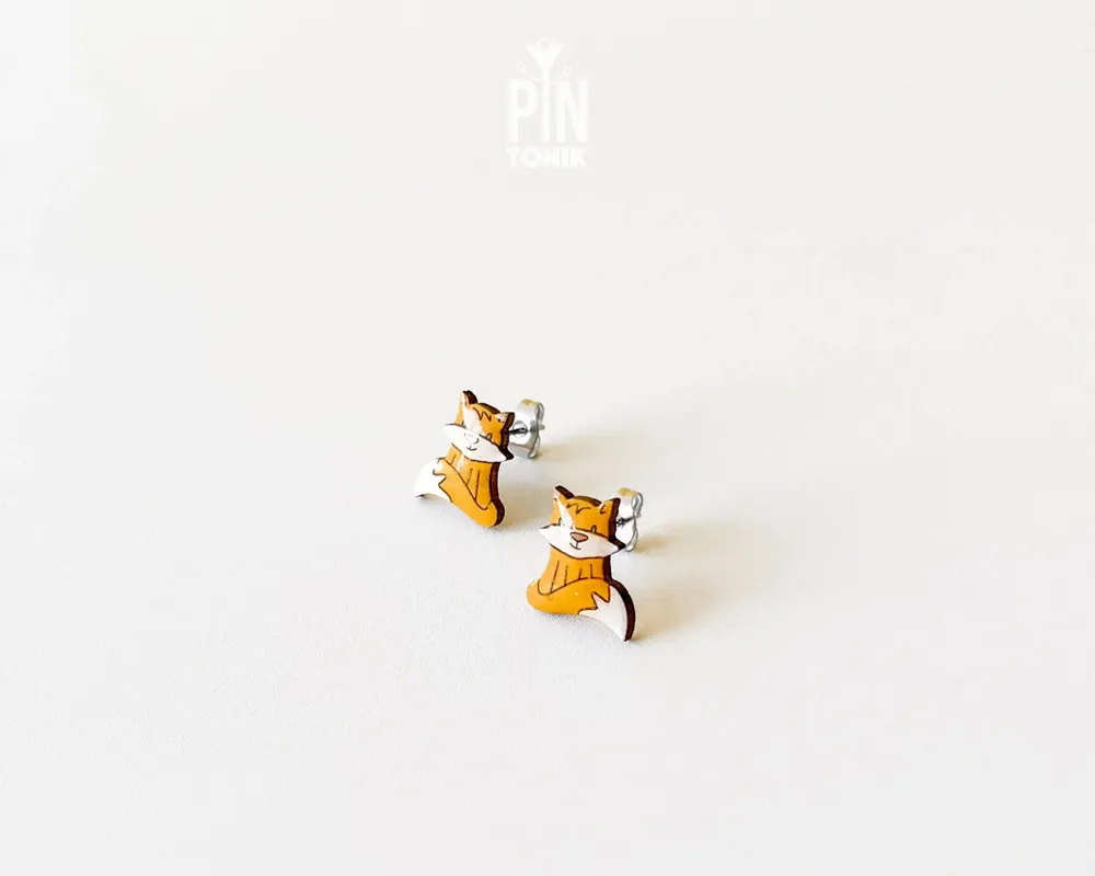 Jewelry - Cute Fox Kids Earrings - Fox Christmas Gift or Stocking Stuffer - Animal Fall Jewelry - PINTONIK