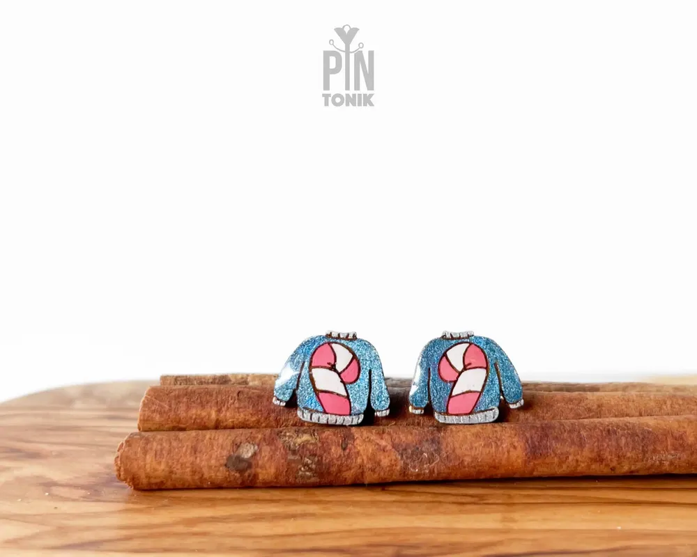 Jewelry - Ugly Christmas Sweater Earrings - Quirky Holiday Studs - PINTONIK