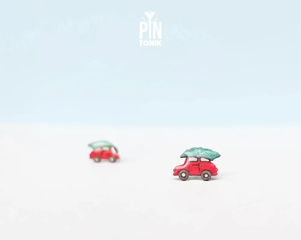 Jewelry - Christmas Car Stud Earrings - Christmas Tree Jewelry - Fun Gifts - PINTONIK