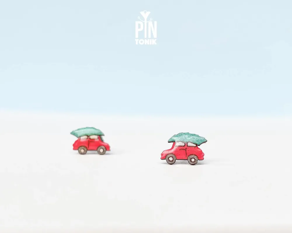 Jewelry - Christmas Car Stud Earrings - Christmas Tree Jewelry - Fun Gifts - PINTONIK