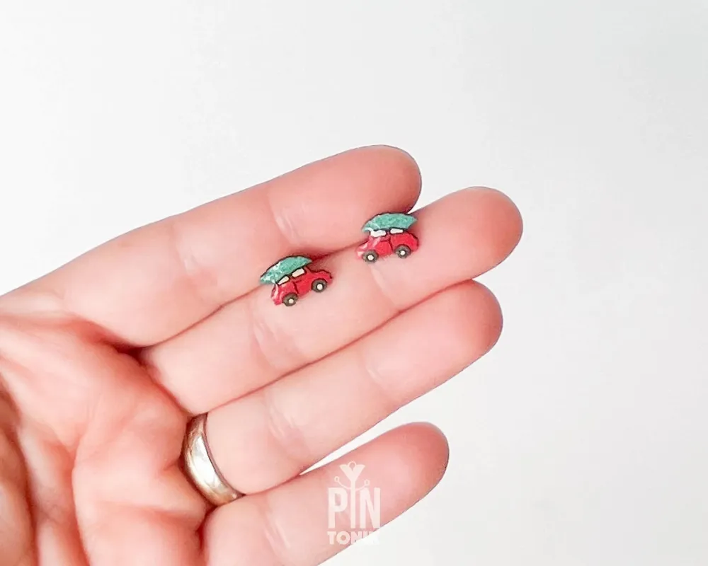Jewelry - Christmas Car Stud Earrings - Christmas Tree Jewelry - Fun Gifts - PINTONIK