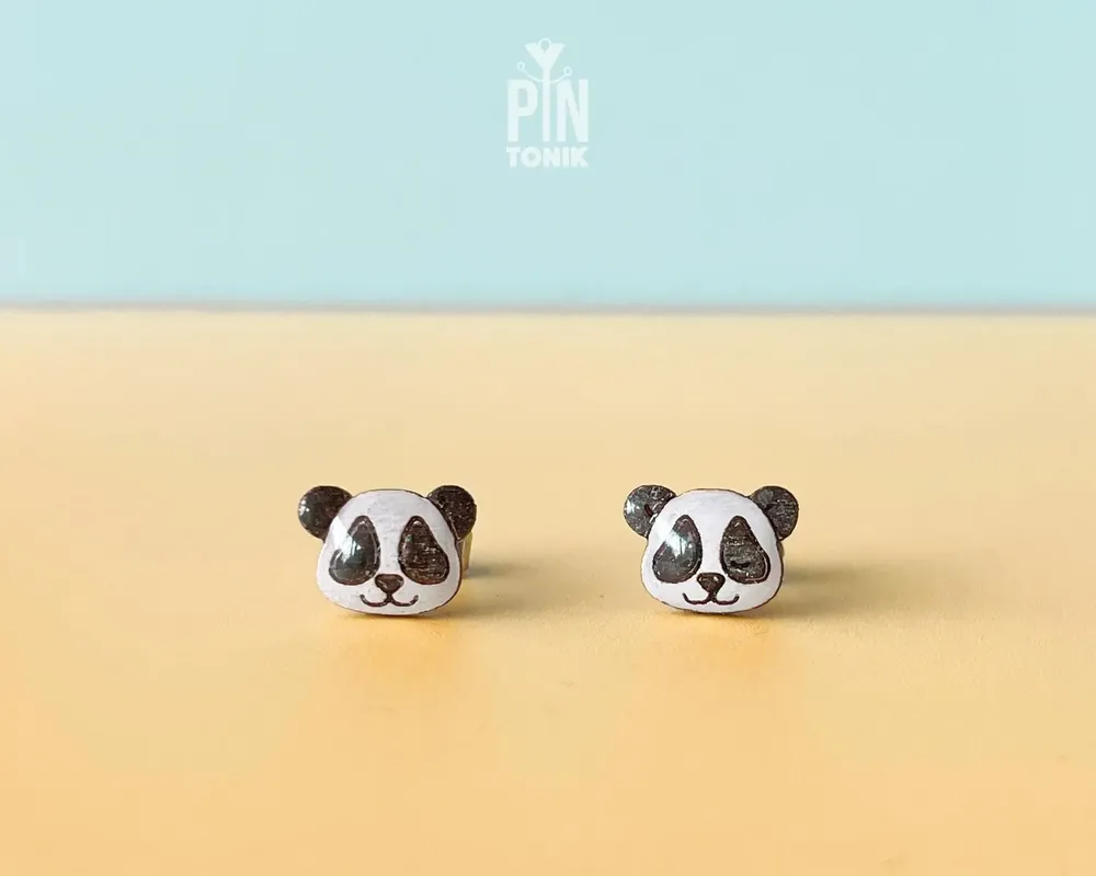 Jewelry - Panda Bear Stud Earrings - Cute Panda Jewelry Accessories - Chinese Animal Gift for Animal Lovers - PINTONIK