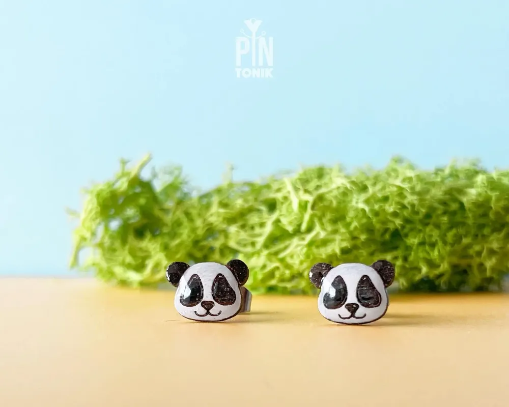 Jewelry - Panda Bear Stud Earrings - Cute Panda Jewelry Accessories - Chinese Animal Gift for Animal Lovers - PINTONIK