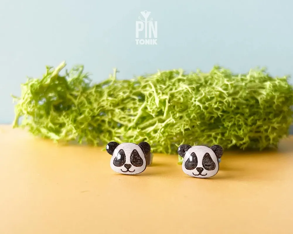 Jewelry - Panda Bear Stud Earrings - Cute Panda Jewelry Accessories - Chinese Animal Gift for Animal Lovers - PINTONIK