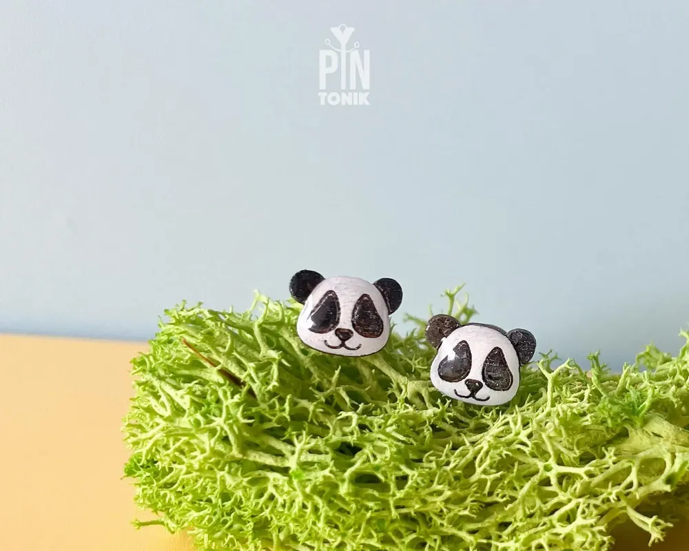 Jewelry - Panda Bear Stud Earrings - Cute Panda Jewelry Accessories - Chinese Animal Gift for Animal Lovers - PINTONIK