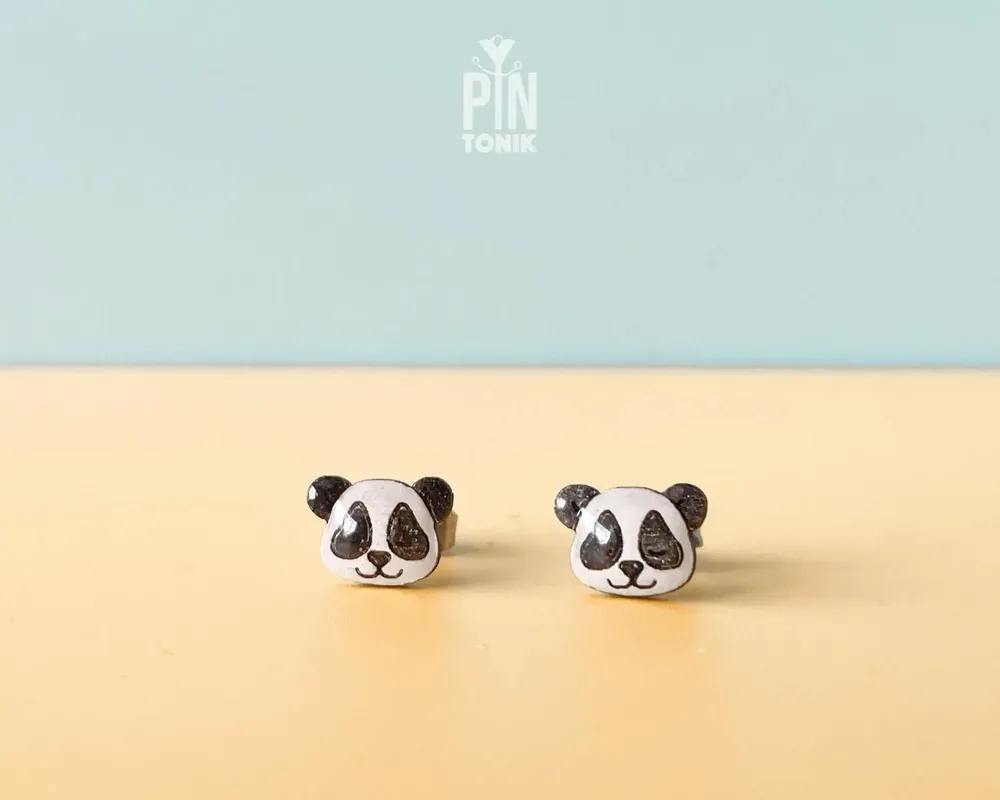 Jewelry - Panda Bear Stud Earrings - Cute Panda Jewelry Accessories - Chinese Animal Gift for Animal Lovers - PINTONIK