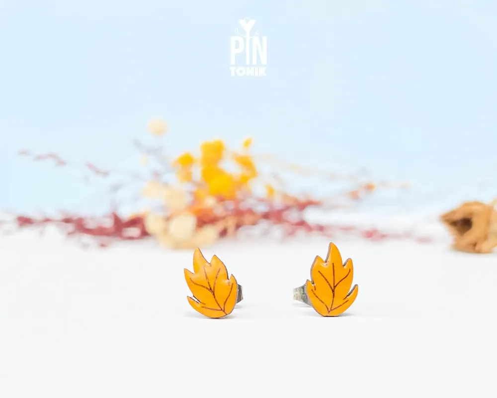 Bijoux - Boucles d'oreilles automnales - Boucles d'oreilles fantaisie à motif feuilles d'automne - Idée cadeau pour demoiselle d'honneur ou adolescente - PINTONIK