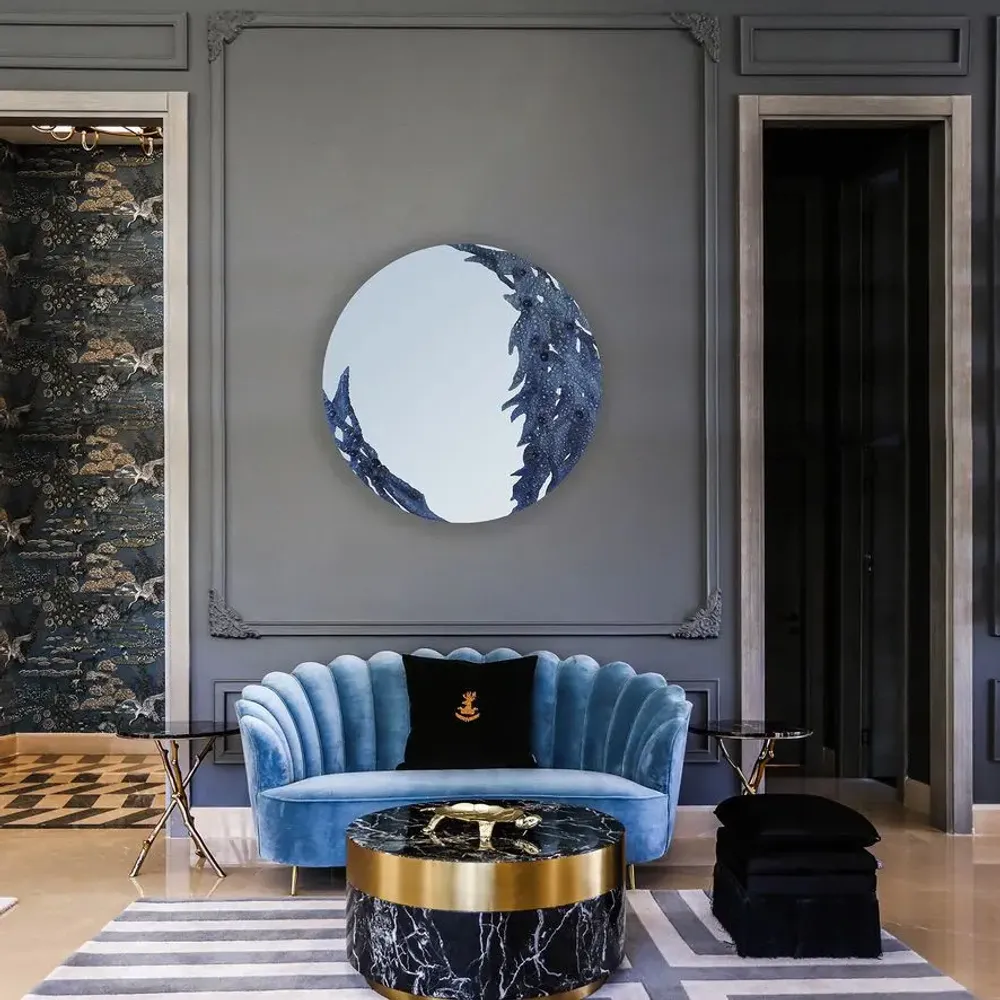 Mirrors - MIRROR - NOCTURNAL PEARL - 120 CM - MIRO’ART™- ORSIGNÉ™ BY AMANDINE MANGENOT