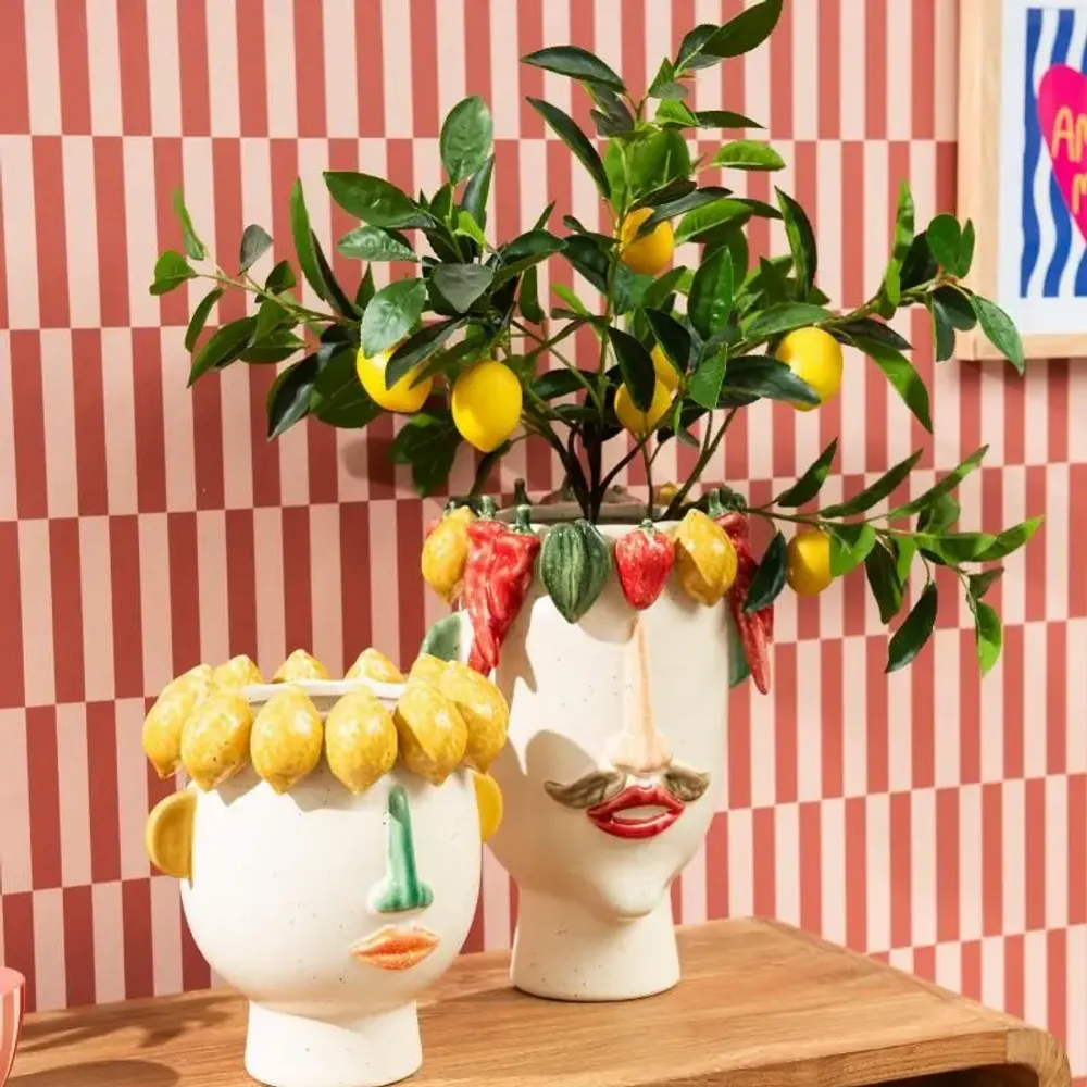 Vases - VASE VISAGE CITRON - AMADEUS