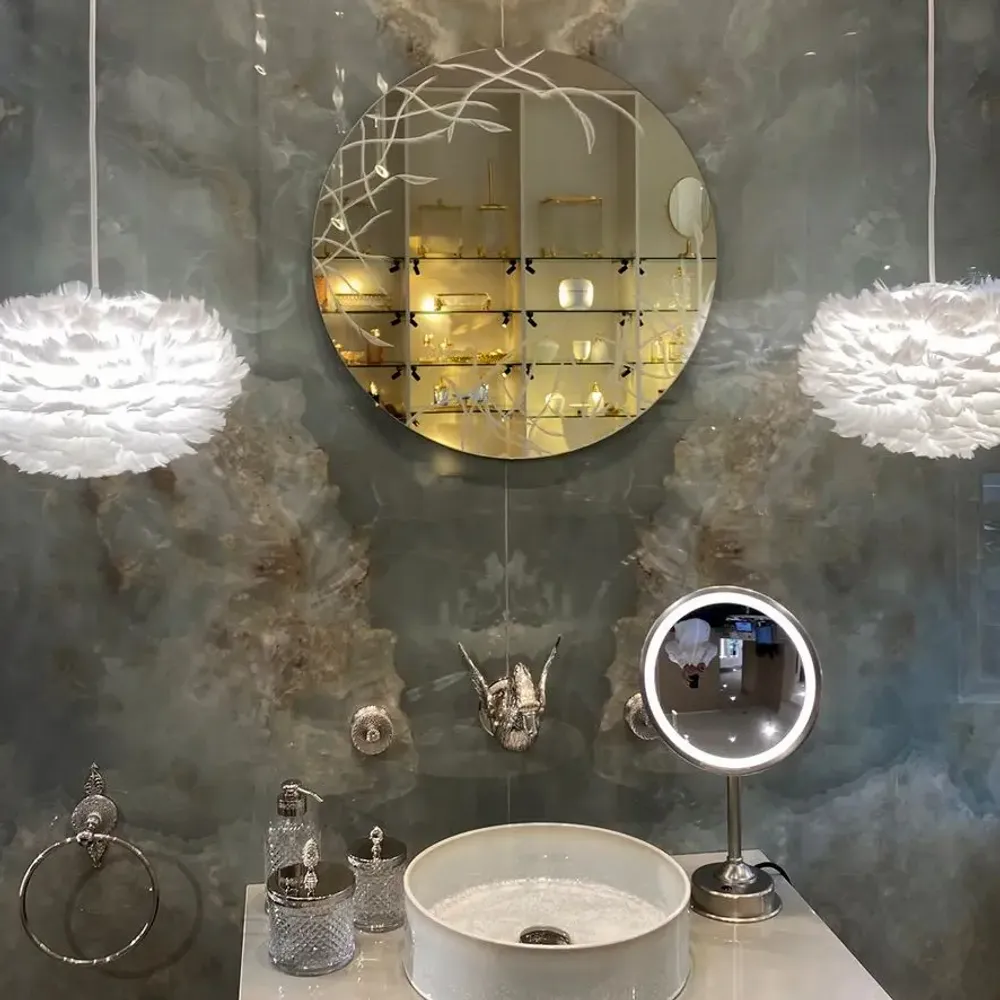 Mirrors - MIRROR - SILVER VELVET - 60 CM - MIRO’ART™- ORSIGNÉ™ BY AMANDINE MANGENOT