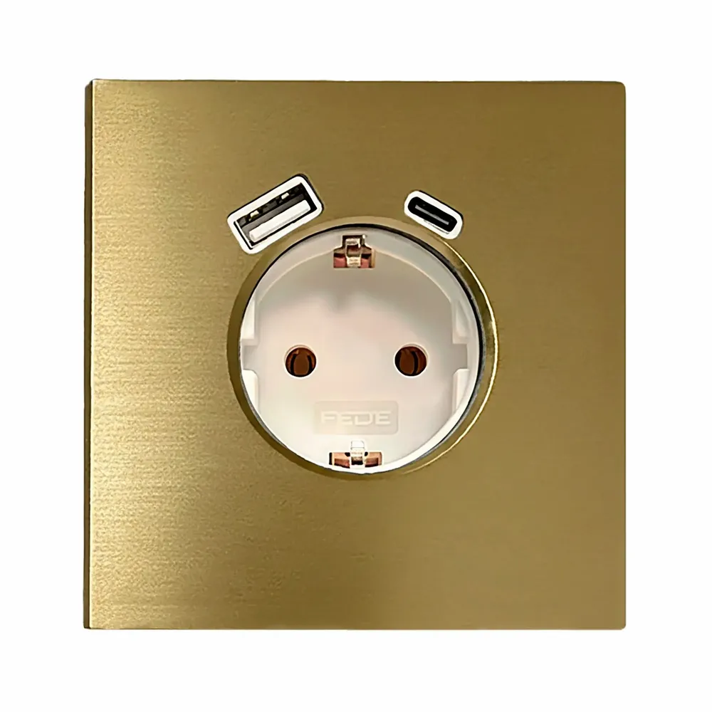 Eclairage encastré - TWENTY COLLECTION | Prise Schuko avec ports USB A+C - FEDE
