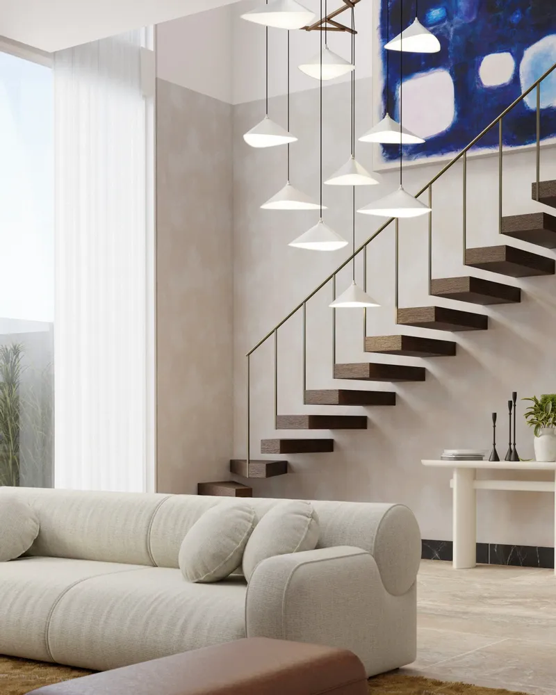 Hanging lights - Emily V12 – Multi-Light Chandelier for Lobbies & High Ceilings - MOSS OBJECTS