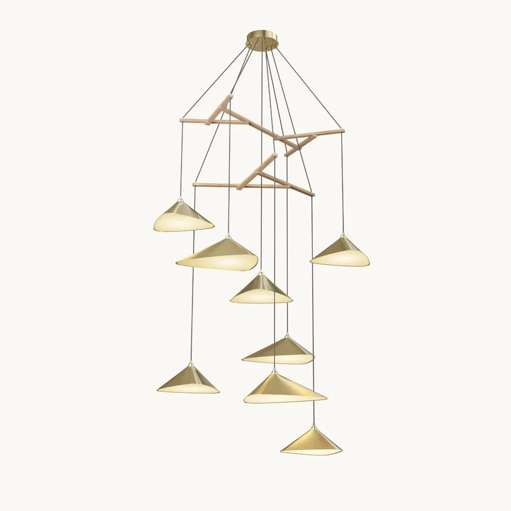 Hanging lights - Emily V8 – Vertical Multi-Light Chandelier for Lobbies & High Ceilings - MOSS OBJECTS