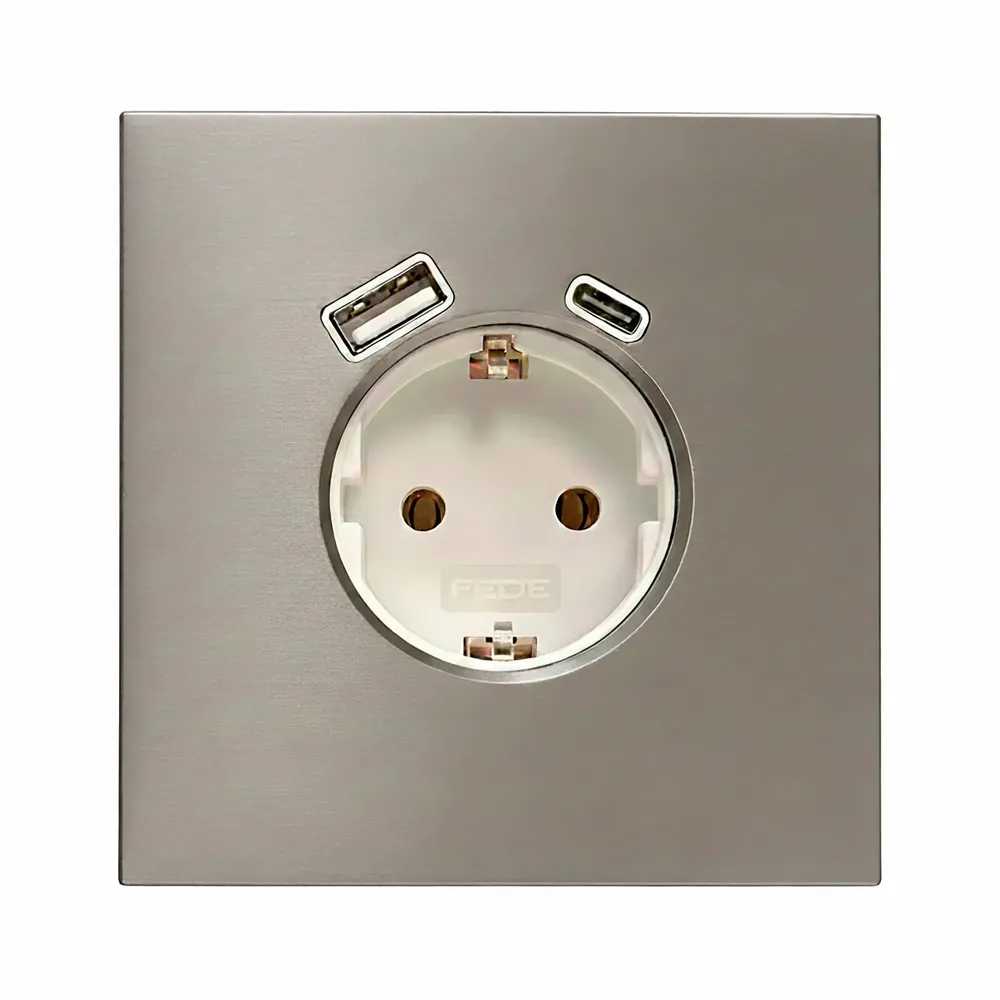 Eclairage encastré - TWENTY COLLECTION | Prise Schuko avec ports USB A+C - FEDE