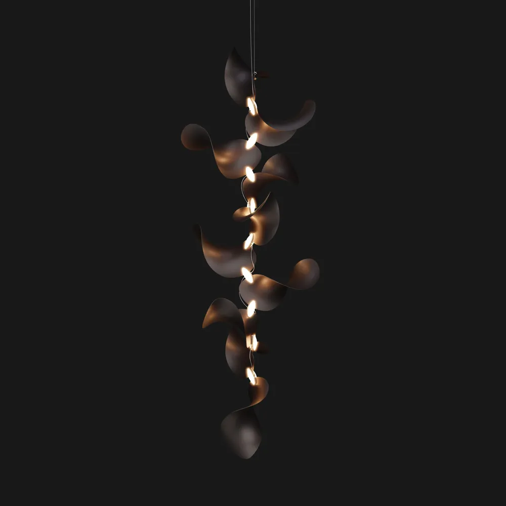 Hanging lights - Dune 10 Vertical Cluster - Sculptural Linear Ceiling Luminaire - MOSS OBJECTS
