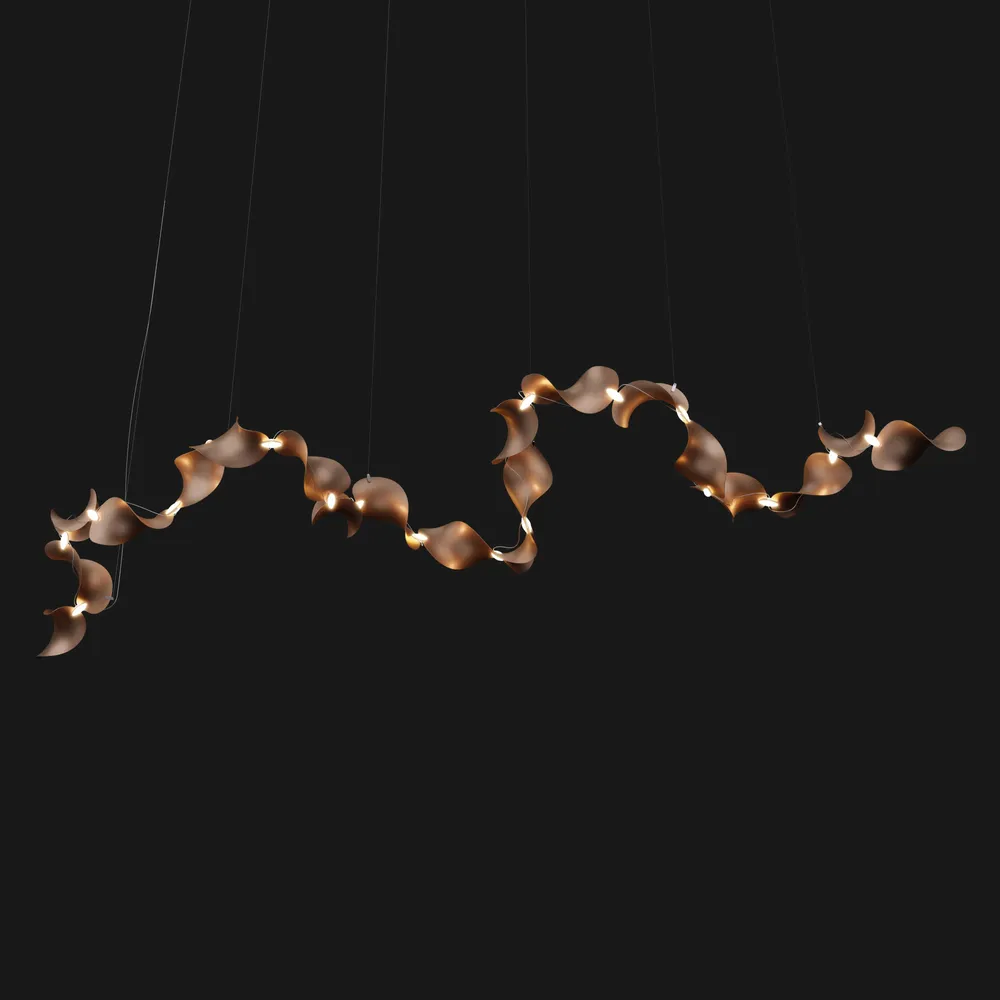 Hanging lights - Dune 20 Curve – Modular Sculptural Architectural Light installation - MOSS OBJECTS