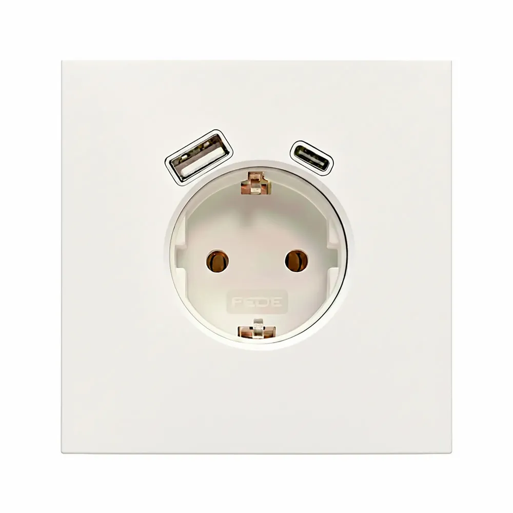 Eclairage encastré - TWENTY COLLECTION | Prise Schuko avec ports USB A+C - FEDE