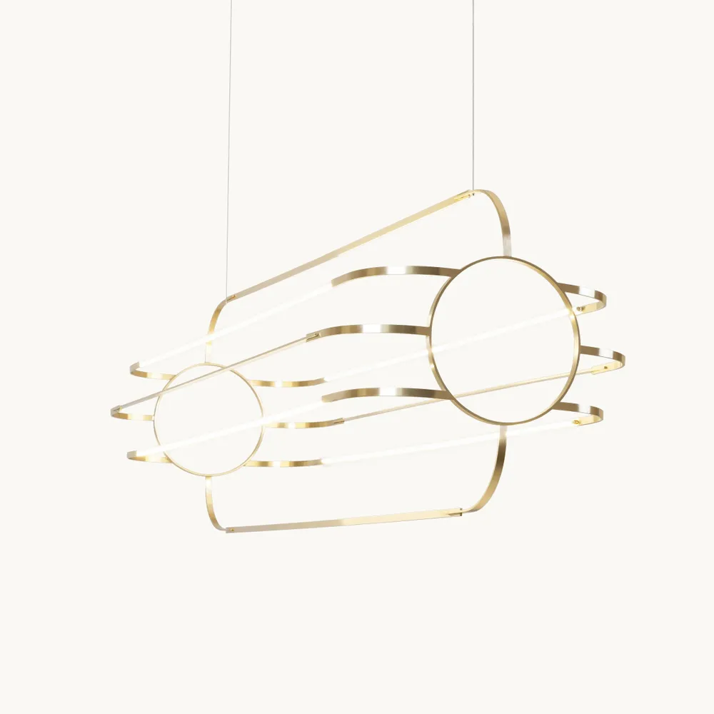 Suspensions - Charlotte - suspension LED sculpturale en laiton massif - MOSS OBJECTS