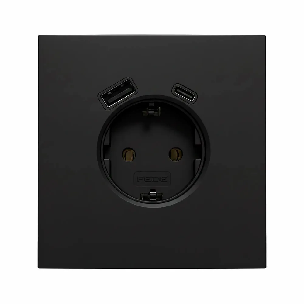 Eclairage encastré - TWENTY COLLECTION | Prise Schuko avec ports USB A+C - FEDE
