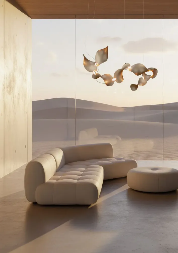 Hanging lights - Dune 4 Curve – Modular Sculptural Architectural Light installation - MOSS OBJECTS