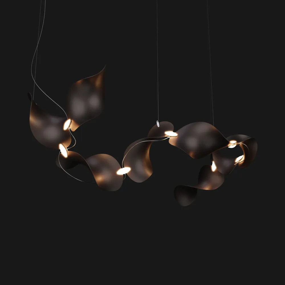 Hanging lights - Dune 8 Curve – Modular Sculptural Architectural Light Installation - MOSS OBJECTS
