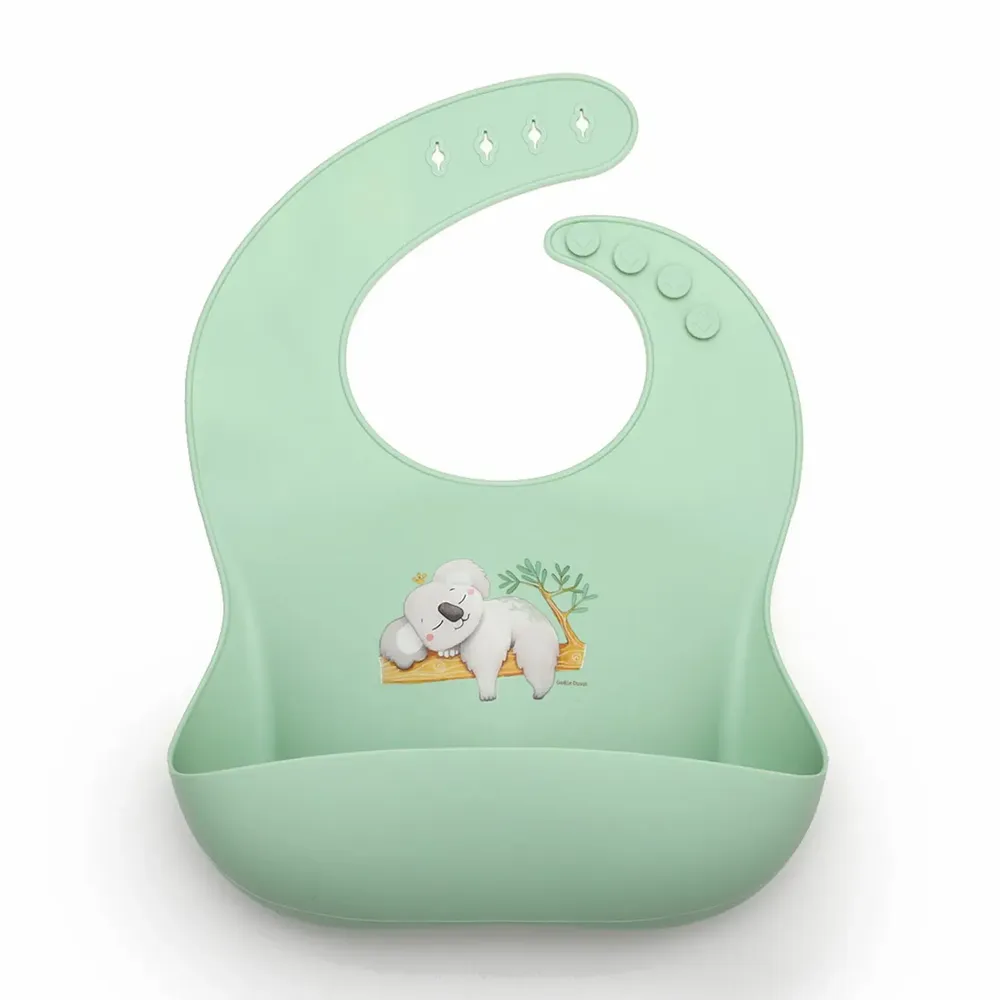 Repas pour enfant - Set vaisselle en silicone bavoir + bol + cuillère koala - GAELLE DUVAL